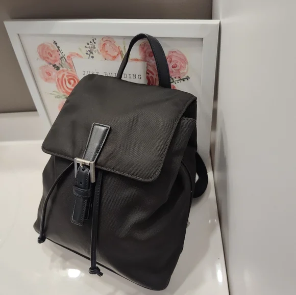 🖤Vintage Y2K Coach D3J-7441 Nylon & Leather Trim Adjustable Backpack 🖤 - Picture 5 of 16